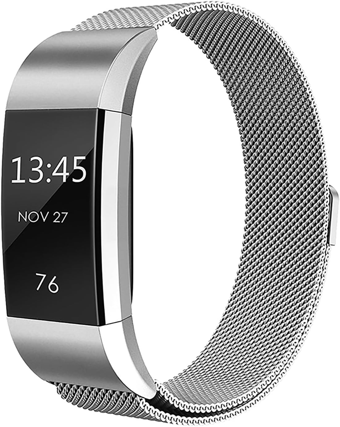 Cone Correa de metal compatible con Fitbit Charge 2, correa de repuesto ajustable de malla de acero inoxidable para Fitbit Charge 2 Fitness Tracker