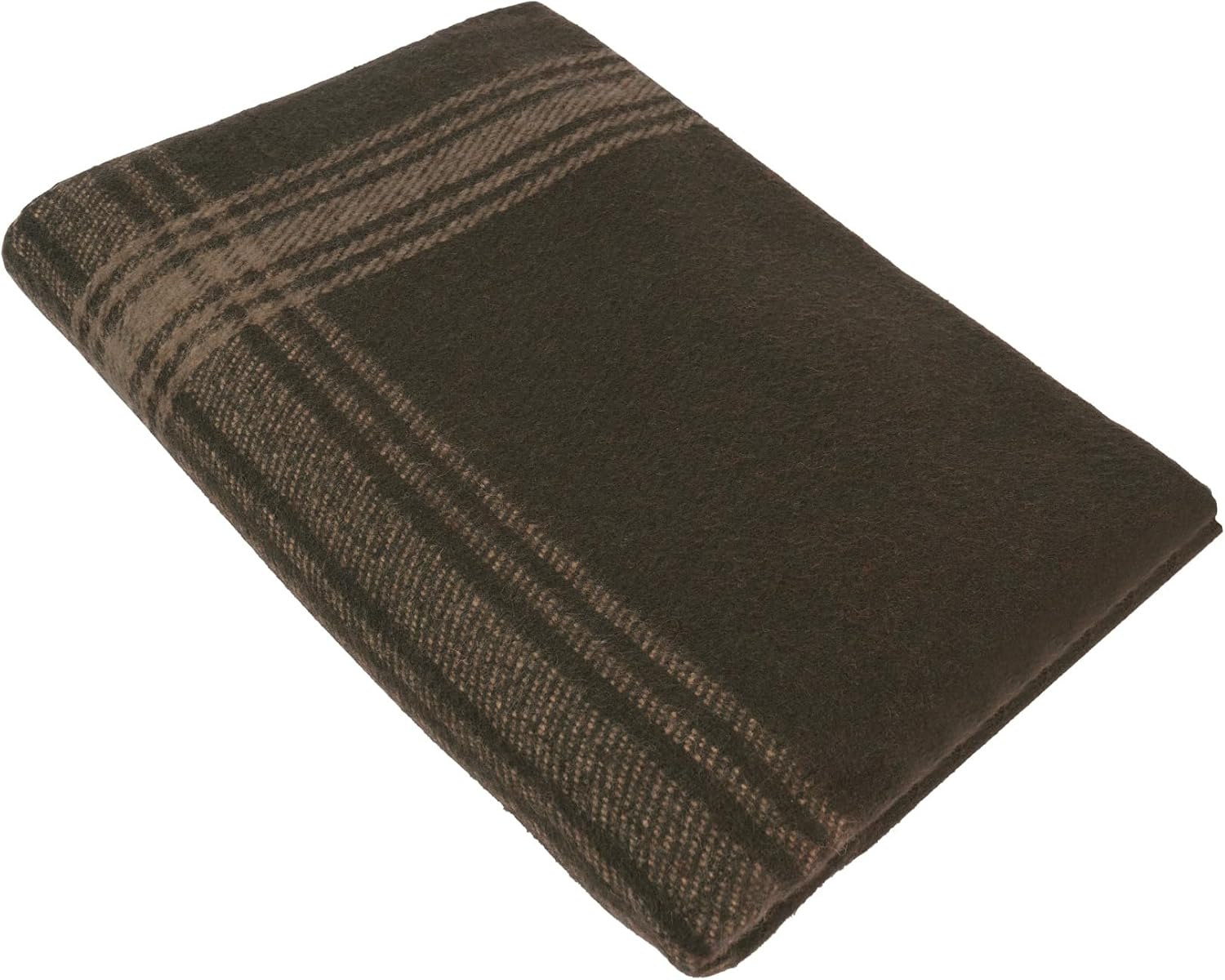 Rothco Manta de lana a rayas para exteriores, pesada, cálida y cómoda, manta de emergencia, color marrón y marrón