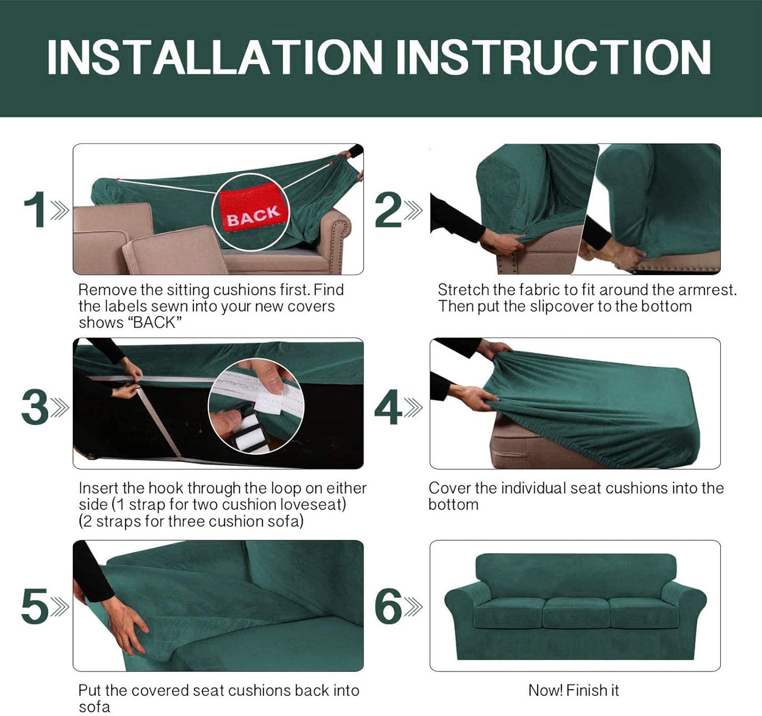 CAMZ NZTQDR – Funda de cojín elástica de terciopelo para sofá individual en forma de L, funda para sofá Chaise Longue para sofá de 1, 2, 3 cojines,