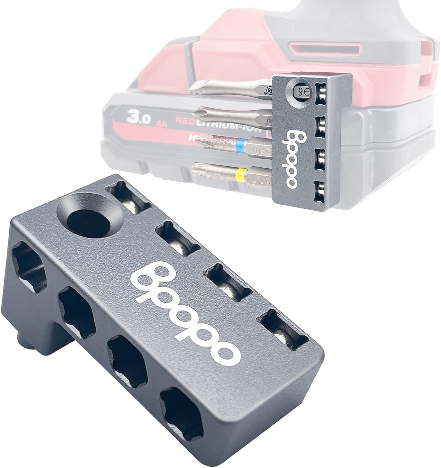 Amplios mejorados soportes magnéticos de aluminio para brocas hexagonales de 14 pulgadas para destornilladores de impacto Milwaukee de 18 V,