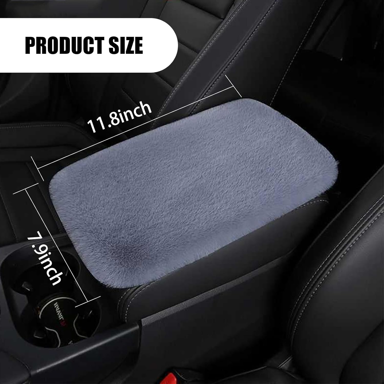 1 funda para consola central de automóvil, 11.8 x 7.8 pulgadas, protector esponjoso para reposabrazos de vehículo con tira de tela, accesorios de