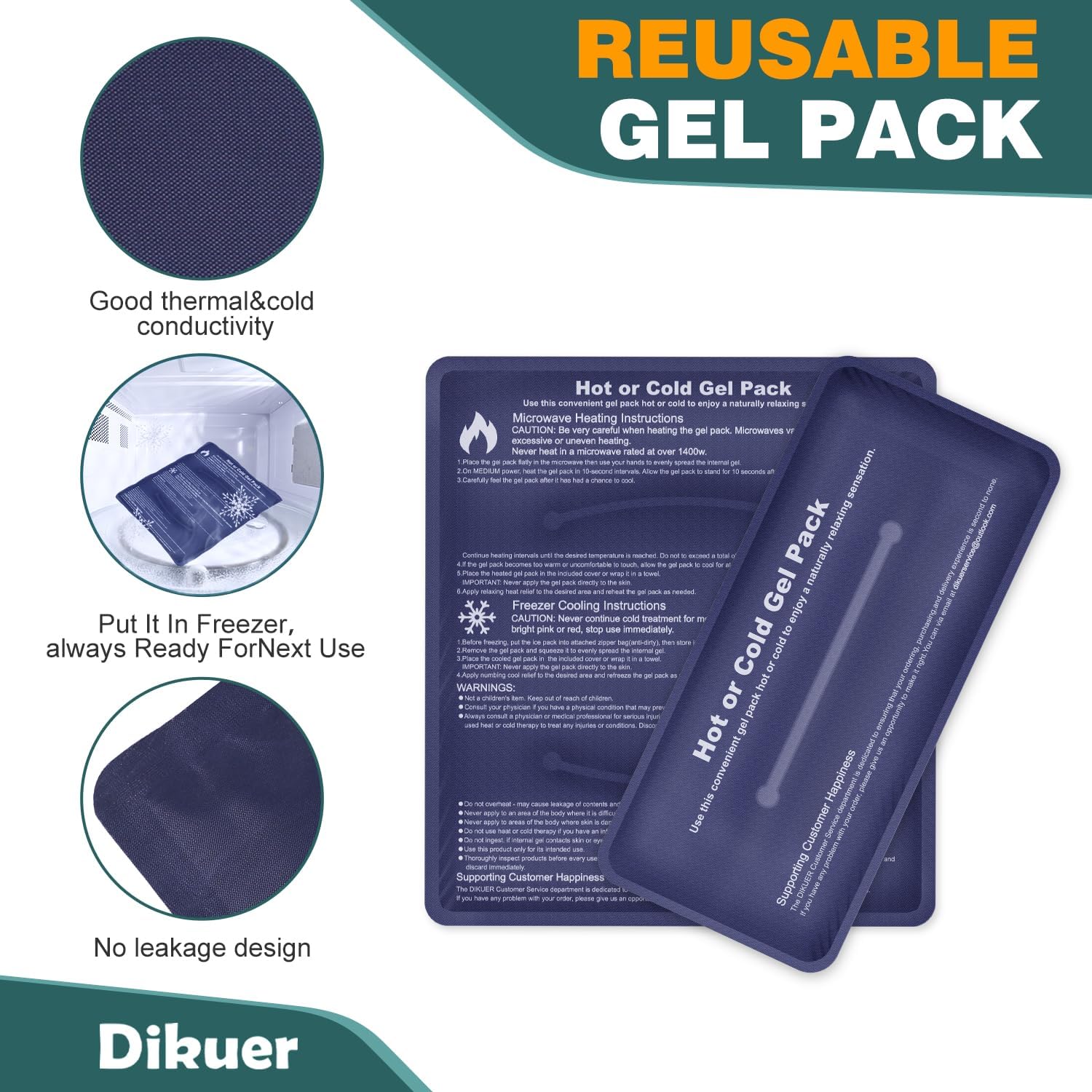 Paquetes de hielo reutilizables para lesiones, paquete de 2 paquetes de hielo de gel flexible suave caliente y frío para codo, rodilla, hombro,