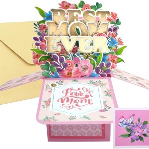 Tarjeta del día de la madre, tarjetas emergentes 3D, tarjetas de regalo de la mejor mamá del mundo, tarjetas de felicitación de papel con tarjeta de Tarjeta del día de la madre, tarjetas emergentes 3D, tarjetas de regalo de la mejor mamá del mundo, tarjetas de felicitación de papel con tarjeta de