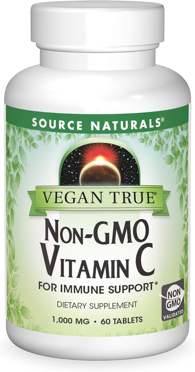 Source Naturals Vitamina C vegana sin OMG, para apoyo inmunológico*, 1,000 mg – 60 tabletas