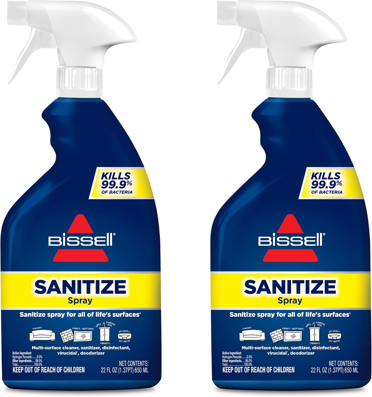 BISSELL Aerosol desinfectante, 22 oz. Paquete de 2, 3128