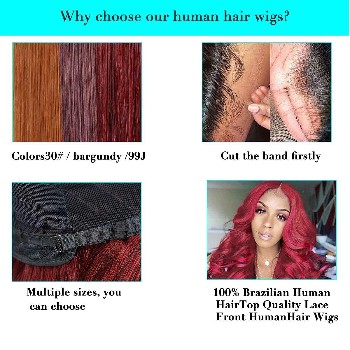 Miz Barn Pelucas de cabello humano brasileño ondulado con encaje frontal para mujeres negras, 13 x 4, densidad del 150 %, prearrancadas con