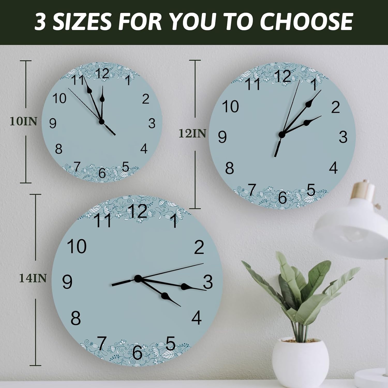 Silent – Reloj de pared decorativo sin tictac para cocina, dormitorio, baño, oficina, sala de estar, lavandería, hogar, funciona con pilas, reloj de