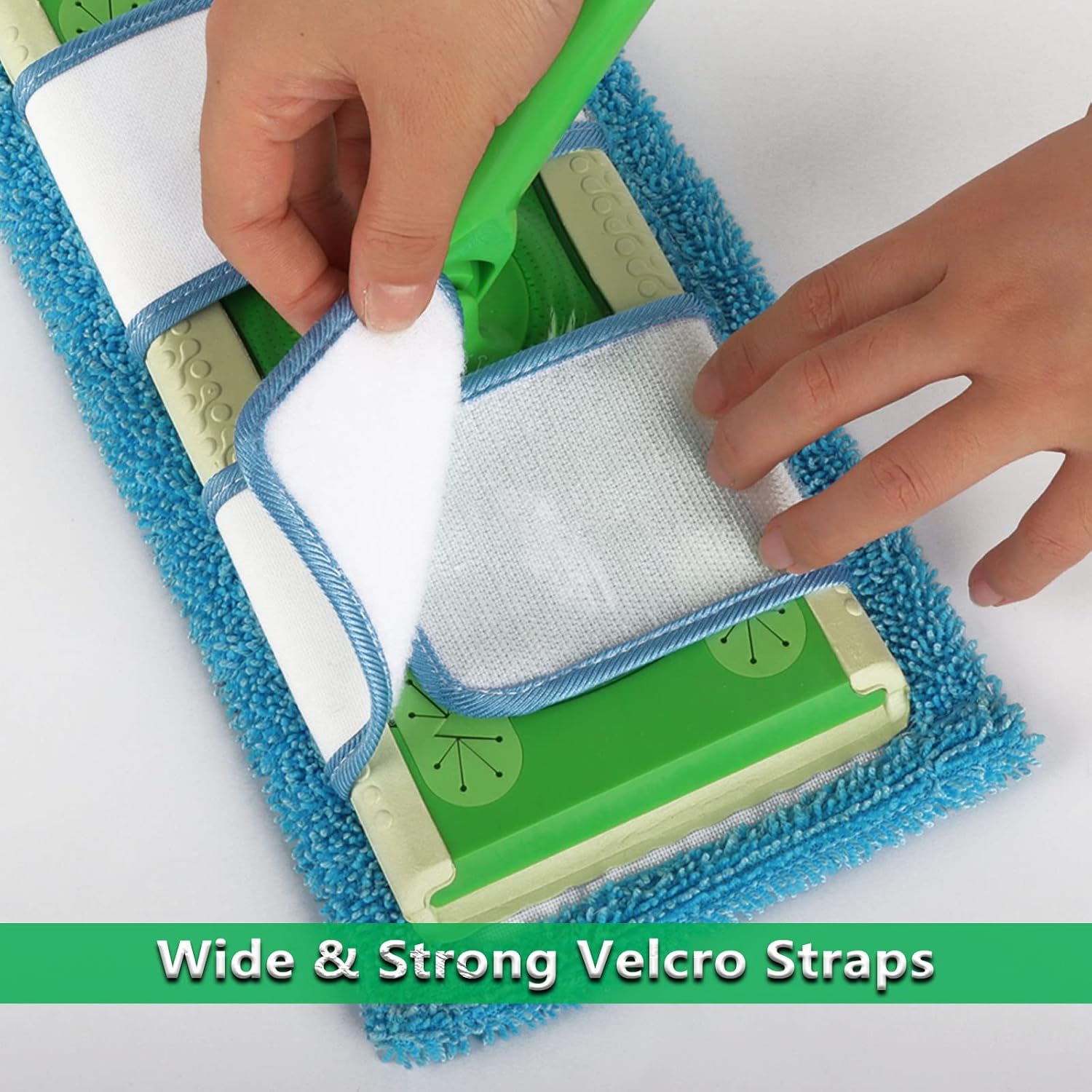 Paquete de 6 almohadillas reutilizables para trapeador compatibles con trapeador Swiffer, almohadillas de repuesto de microfibra lavables