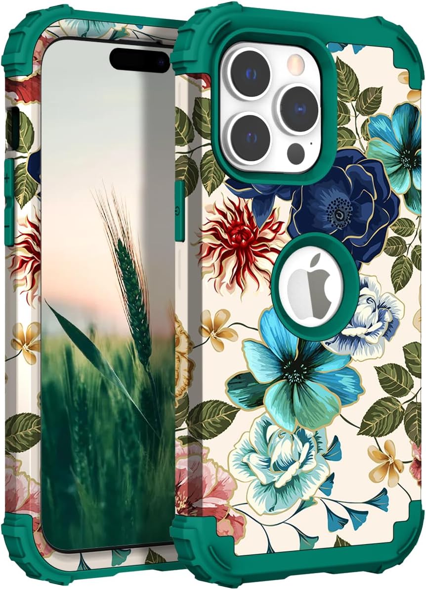 Hocase Funda para iPhone 15 Pro Max de 6.7 pulgadas de 2023, resistente, a prueba de golpes, protección híbrida plástico duro+parachoques de suave