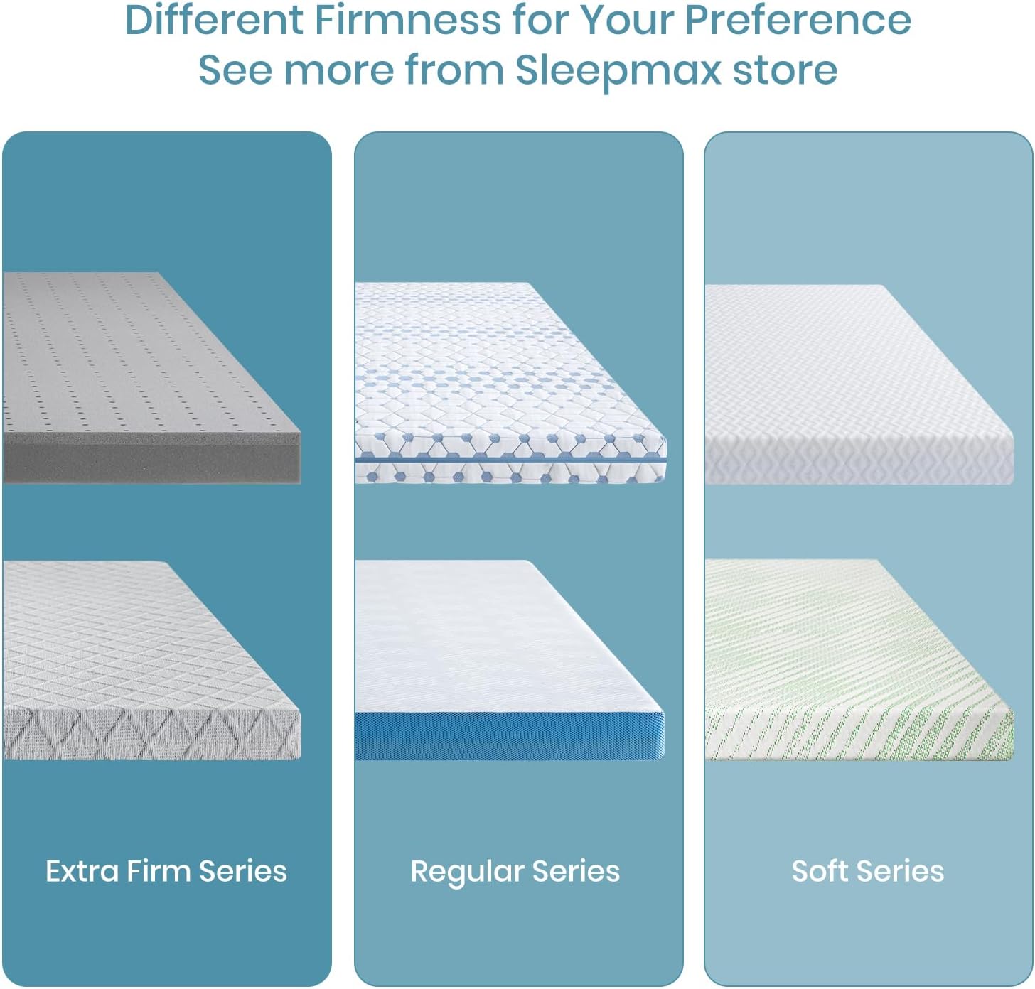 Sleepmax Cubrecolchón firme de 3 pulgadas, tamaño individual, cubrecolchón de espuma viscoelástica extra firme para aliviar el dolor, cubrecolchón
