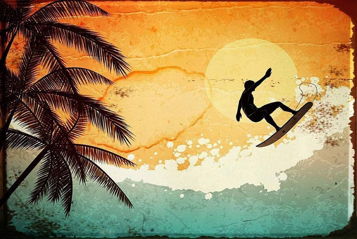 Póster de lata vintage para Surf Club, letrero de metal retro para el hogar, cocina, oficina, jardín, garaje, decoración de pared, placa de hojalata