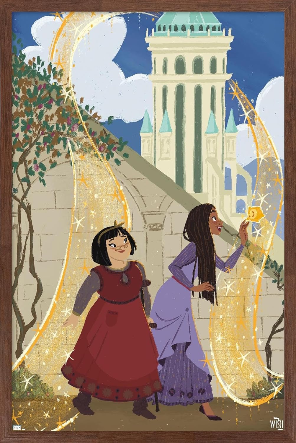 Trends International Disney Wish – Póster de collage de 3 (Friends), póster de pared, 22.37 x 34.00 pulgadas, versión enmarcada de caoba