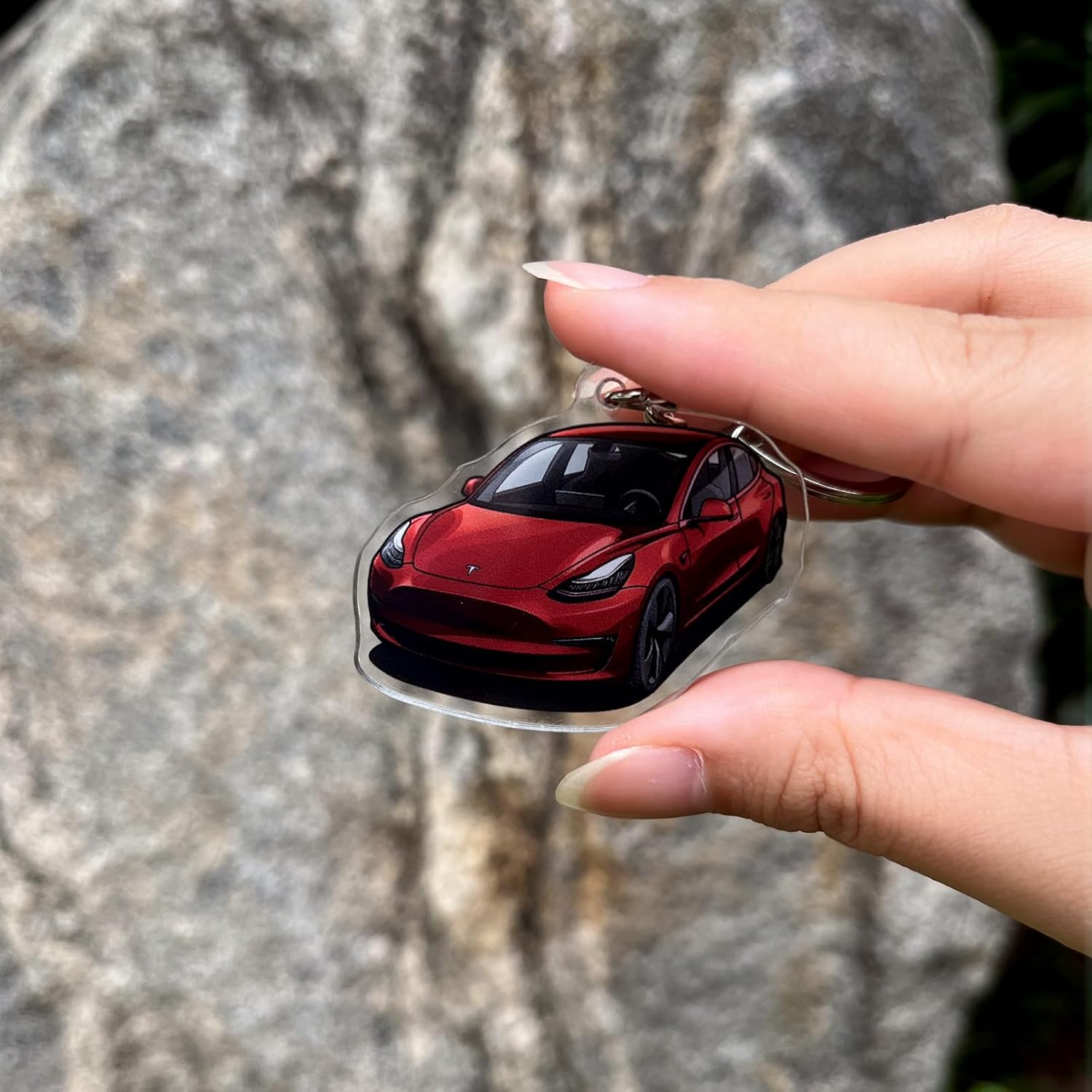 KIKIMO Llavero para accesorios Tesla Model 3, llavero acrílico compatible con modelos 3 2017 2018 2019 2020 2021 2022 2023
