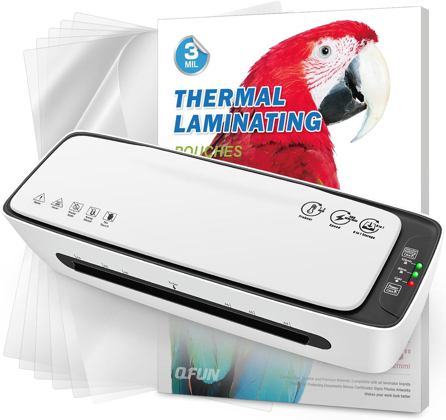 Máquina laminadora de 9 pulgadas de laminación térmica y paquete de 20 hojas de laminación de 8.5 x 11 pulgadas, bolsas de laminación térmica