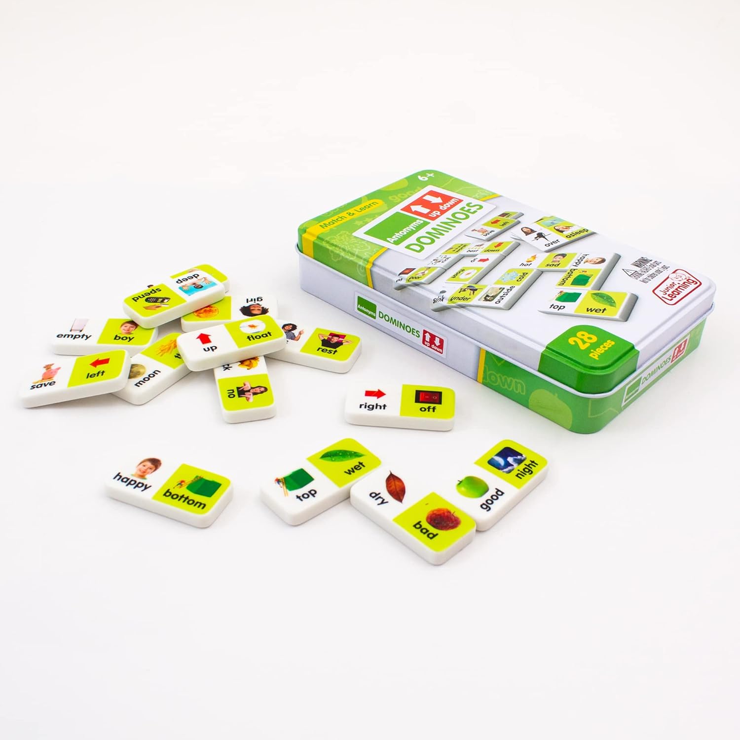 Junior Learning Antónimos Match & Learn Dominó, Multicolor