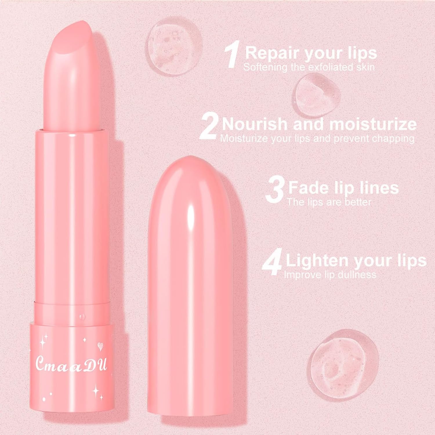 Gireatick Juego de 6 lápices labiales que cambian de color con sabor a fruta, bálsamo labial de pH, ingredientes naturales, maquillaje hidratante de