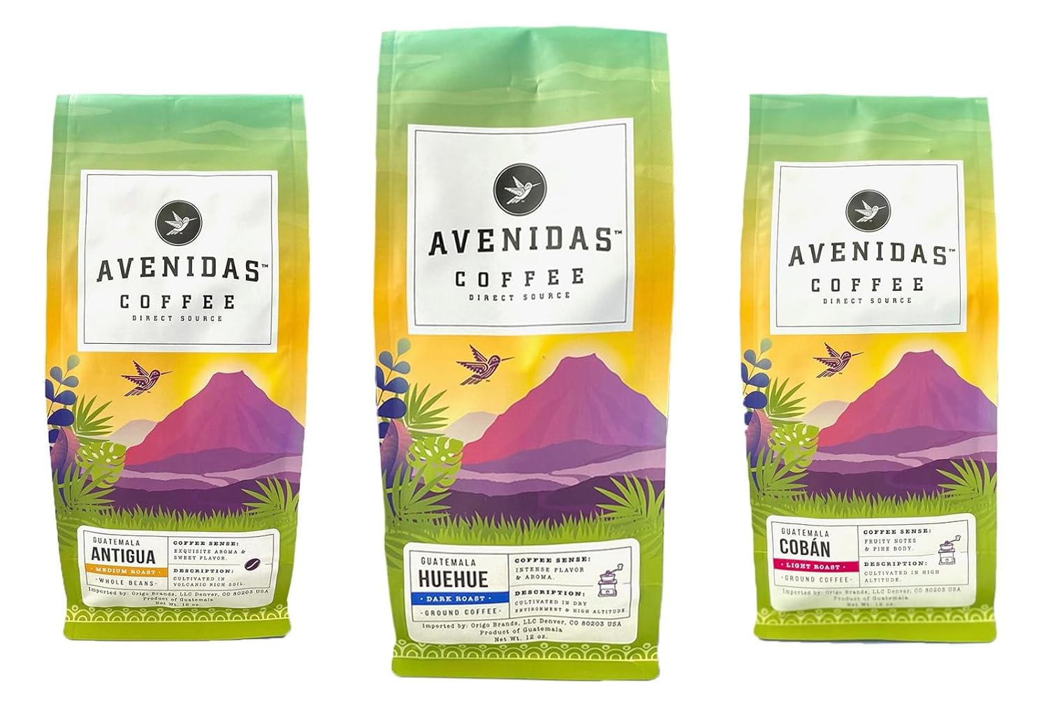 AVENIDAS Coban – Café de grano entero (bolsa de 12 onzas) granos de café tostado ligero, paquete de 1