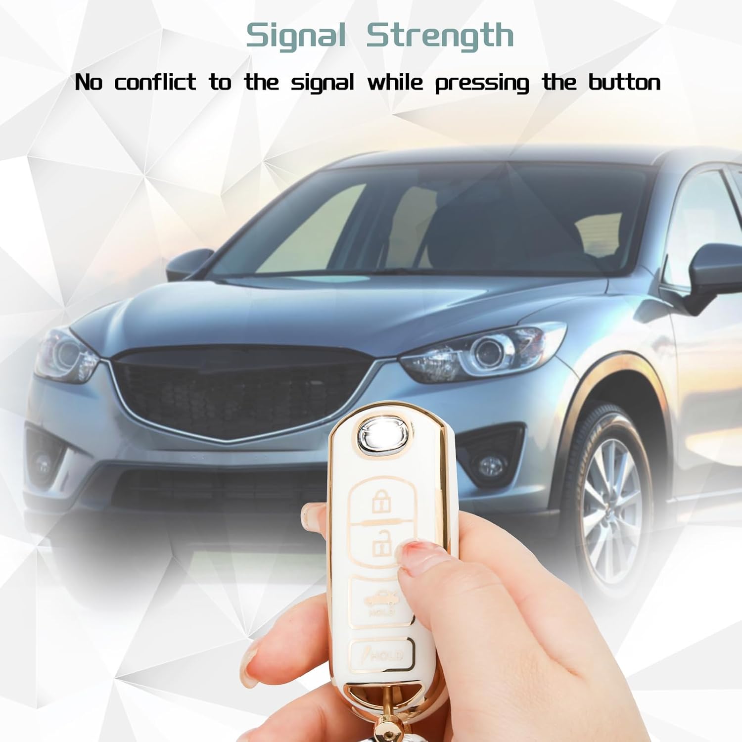 keycov Funda protectora para llavero Mazda compatible con 3 6 8 Miata MX-5 CX-3 CX-5 CX-5 CX-5 CX-7 CX-9 Blanco
