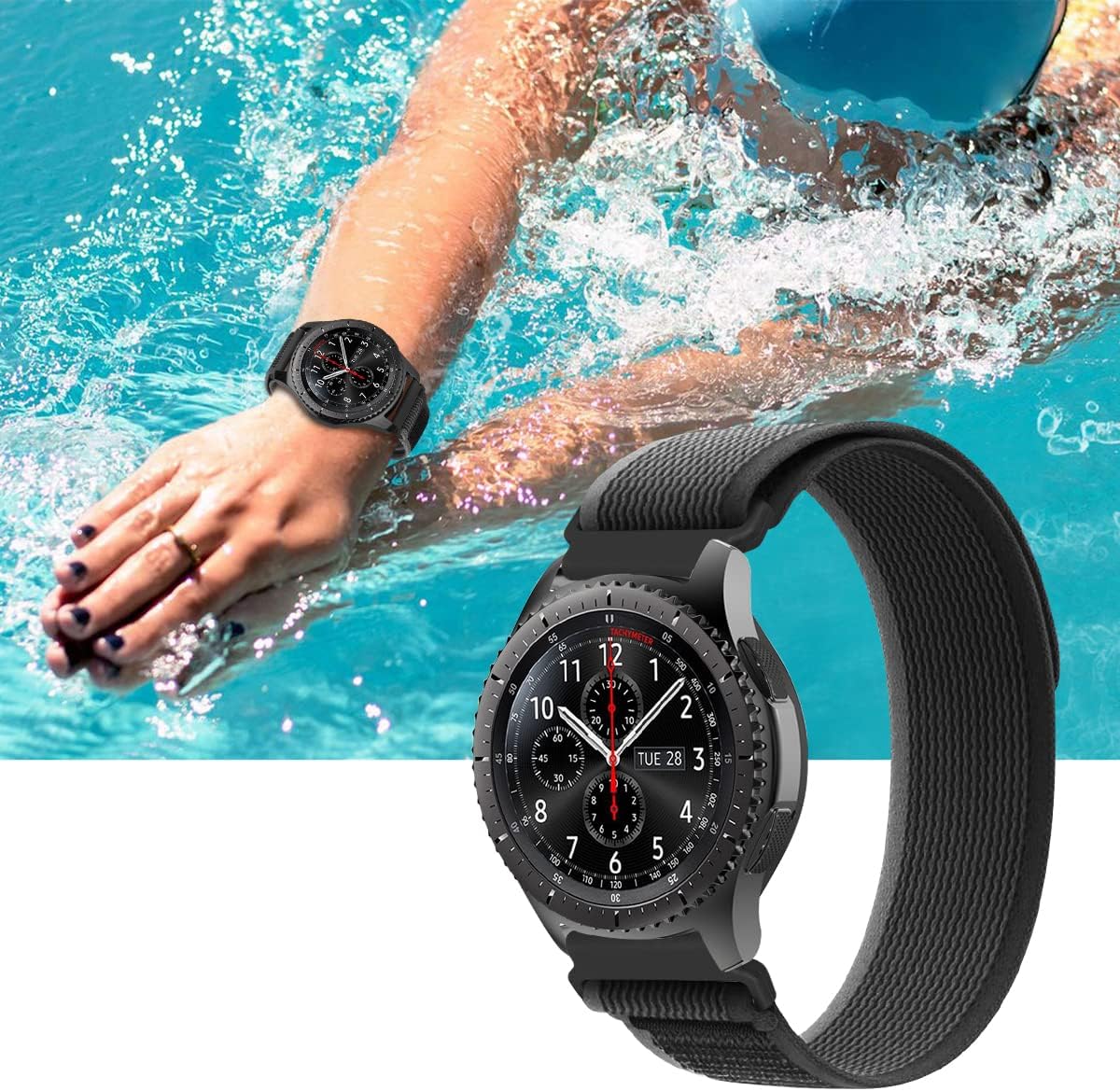 MroTech Trail Loop – Correa deportiva de nailon ajustable de 0.86 pulgadas, compatible con Samsung Galaxy Watch de 1.81 pulgadas, Galaxy Watch 3 de