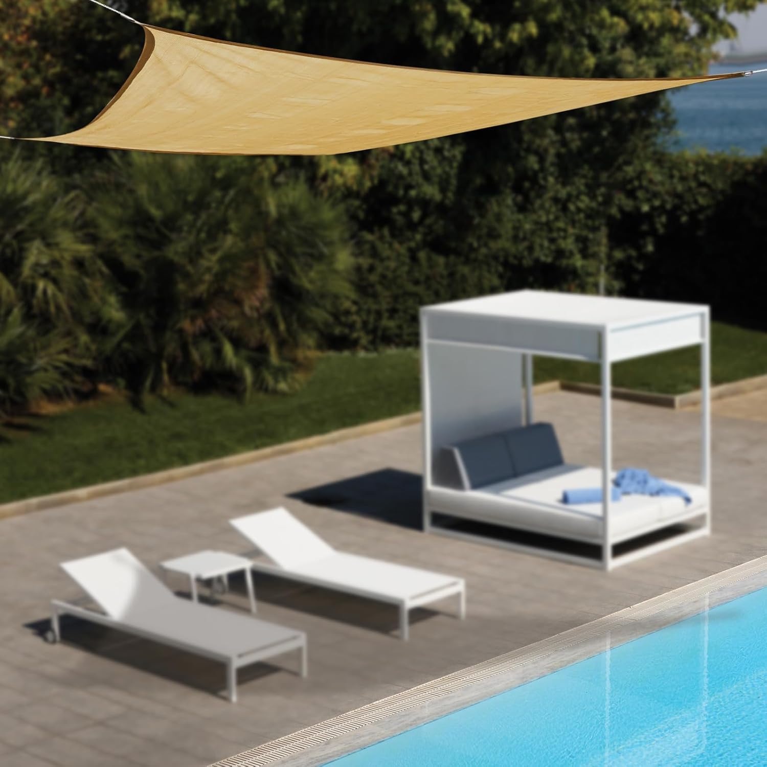 Toldo tipo vela, 16 x 20 pies, toldo para exteriores, toldo con bloqueo UV, cubierta para patio, jardín, actividades al aire libre (16 x 20 pies,