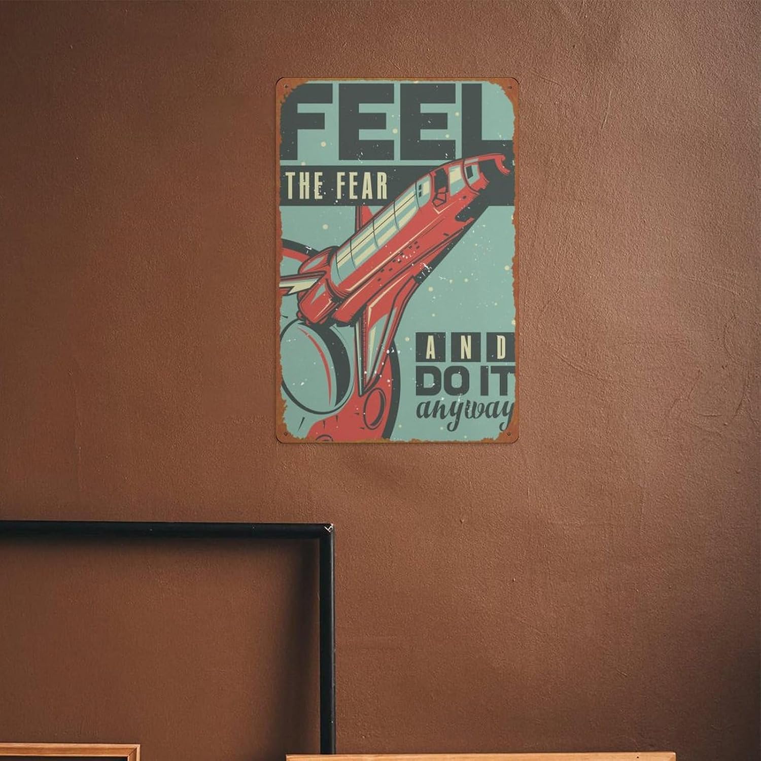 Póster de propaganda espacial de metal de estaño, decoración de pared retro para el hogar, calle, puerta, bares, club