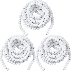 WILLBOND Guirnalda de cuentas de madera de Navidad de 29.5 pies, 3 piezas, guirnalda de cuentas redondas para Navidad y decoraciones navideñas WILLBOND Guirnalda de cuentas de madera de Navidad de 29.5 pies, 3 piezas, guirnalda de cuentas redondas para Navidad y decoraciones navideñas