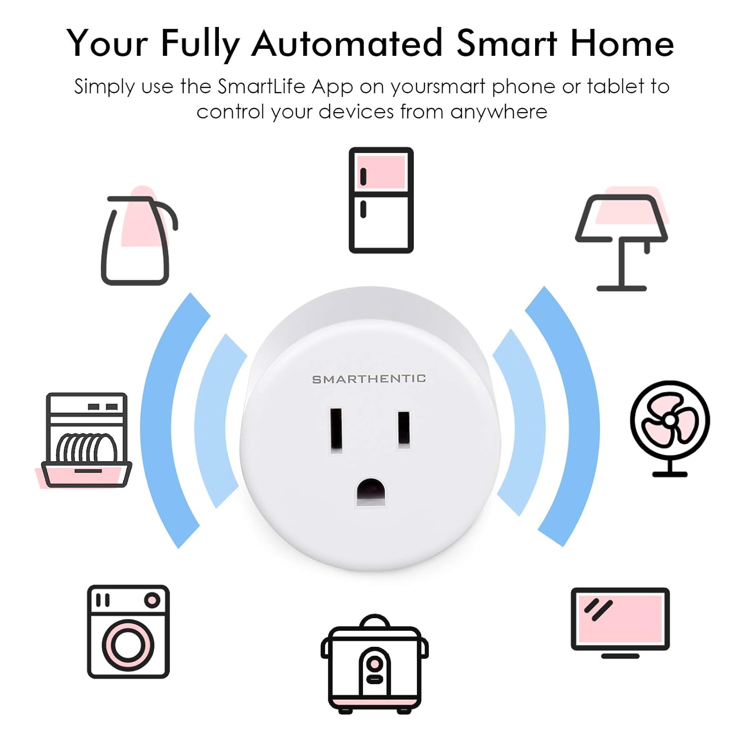 Temporizadores de luz inteligentes programables para interiores, interruptor de luz WiFi, Tienda Alexa Google Home Voice, aplicación y control