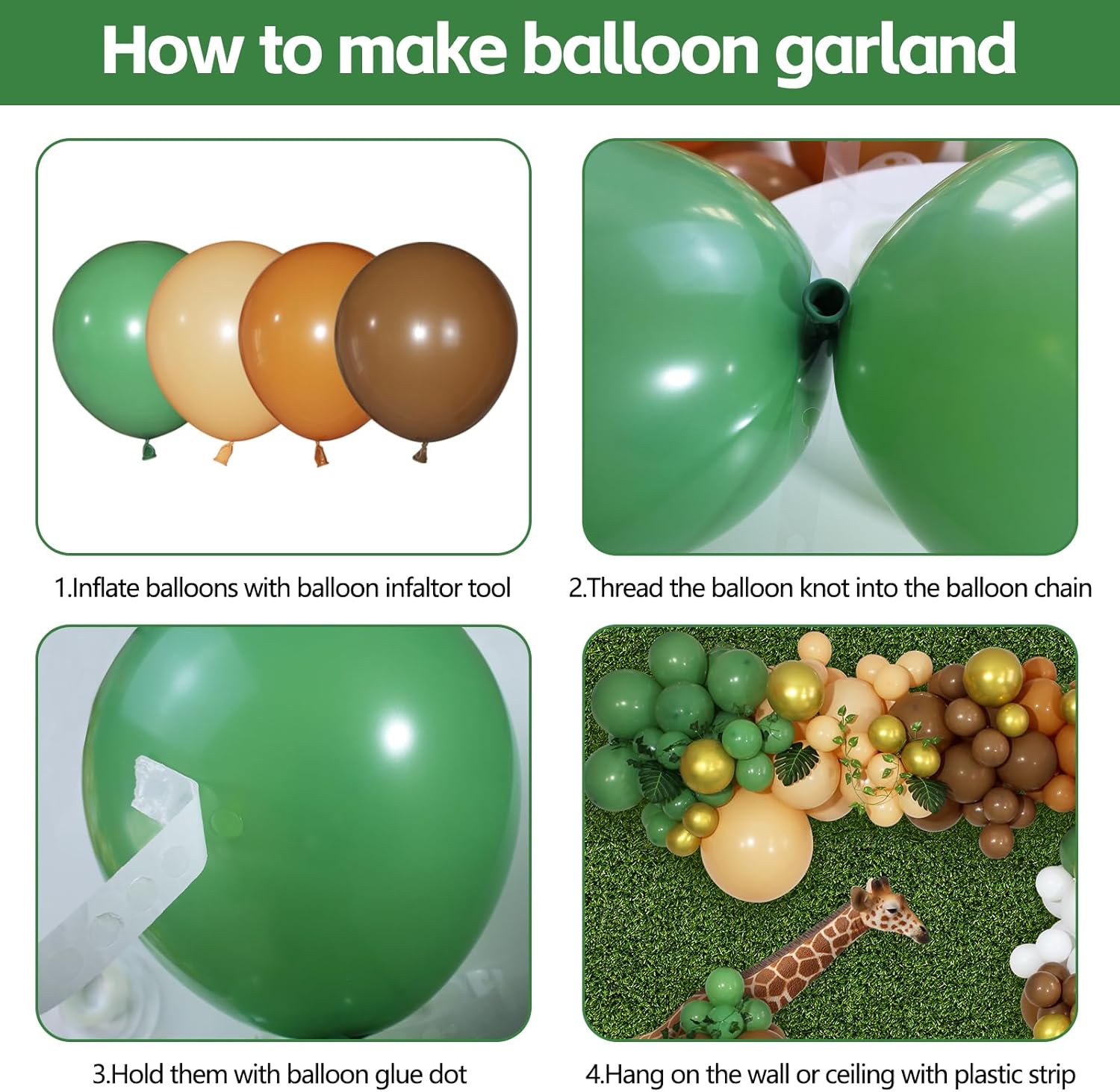 Kit de guirnalda de globos verde salvia y marrón, arco de guirnalda de globos de bosque salvaje, arco de guirnalda de globos retro verde dorado café