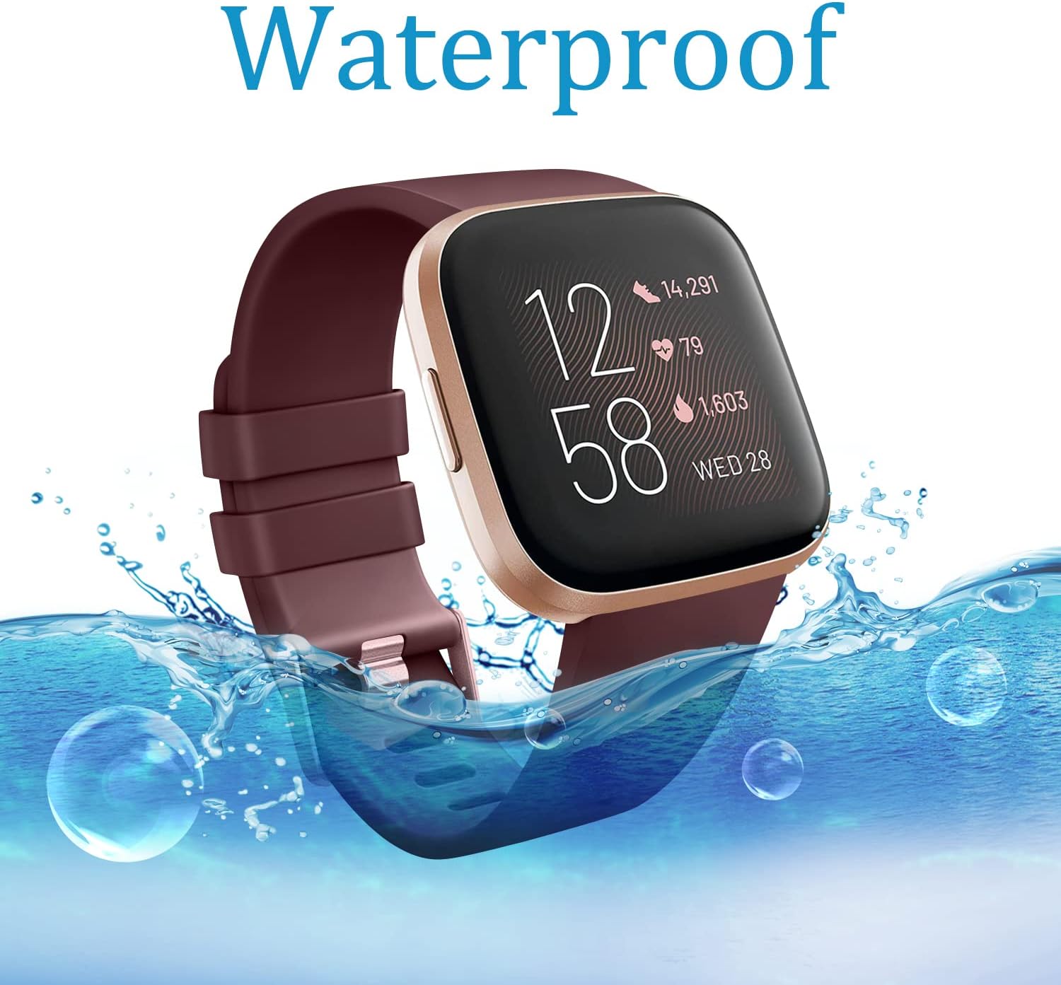 Vancle Correas para reloj inteligente Fitbit Versa 2Fitbit Versa SEFitbit Versa Lite para mujeres y hombres, correa deportiva de repuesto para reloj