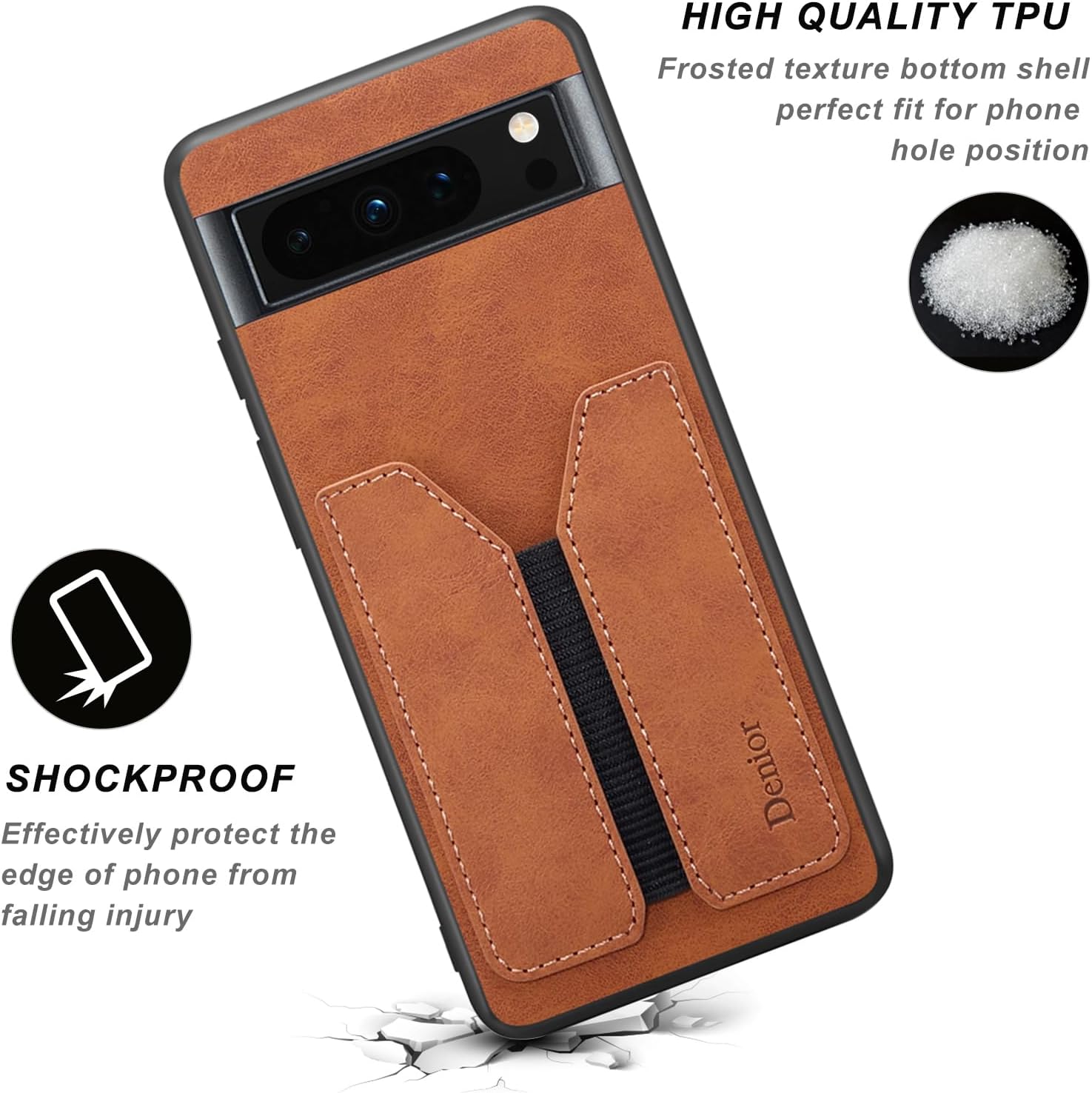 Kowauri Funda para Google Pixel 8 Pro, Funda de piel sintética con ranura para tarjeta de crédito Funda protectora ultra delgada para Google Pixel 8