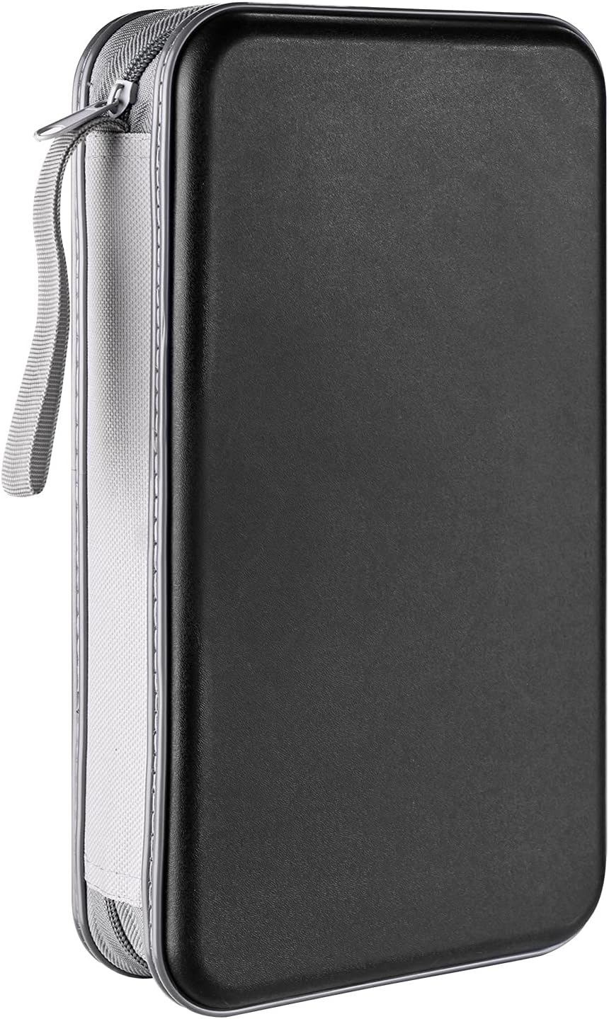 Funda para DVD, estuche portátil para CD de capacidad para 96, soporte de almacenamiento de plástico duro para DVD, CD, cartera, organizador para