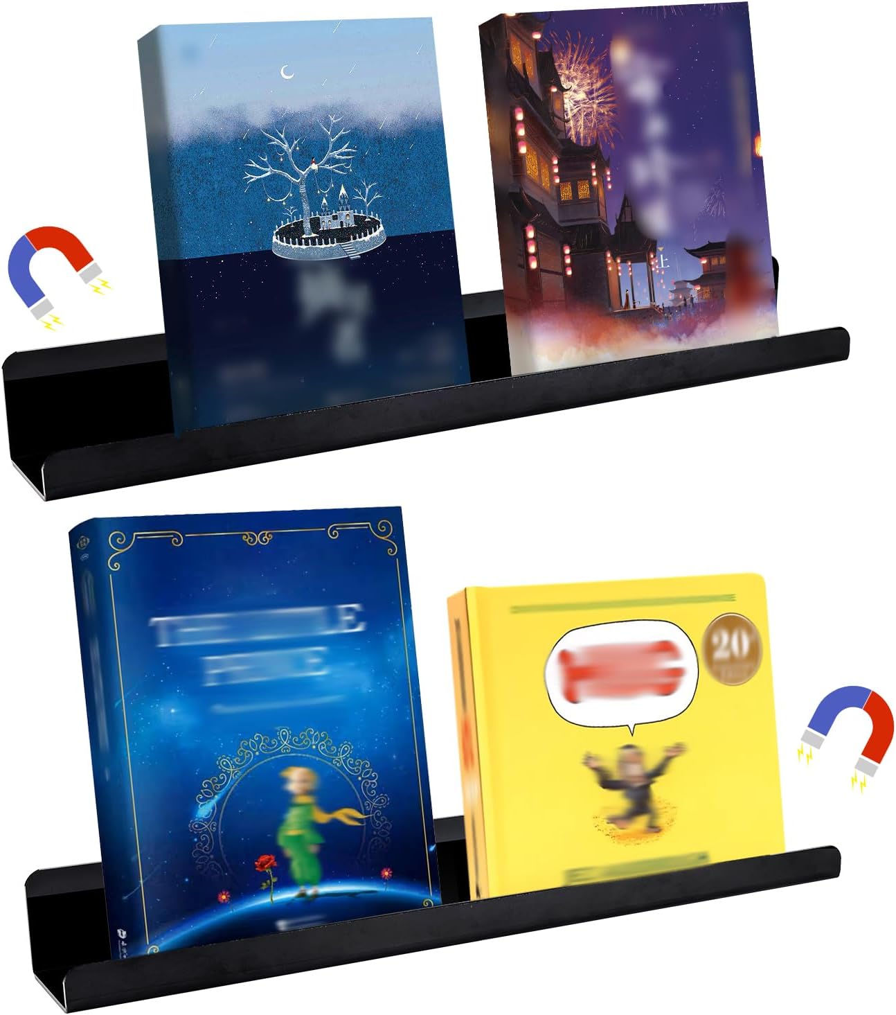 Estantería magnética para libros, 2 unidades, pizarra blanca de 17 pulgadas, estante magnético de acrílico para profesores de refrigerador de aula,