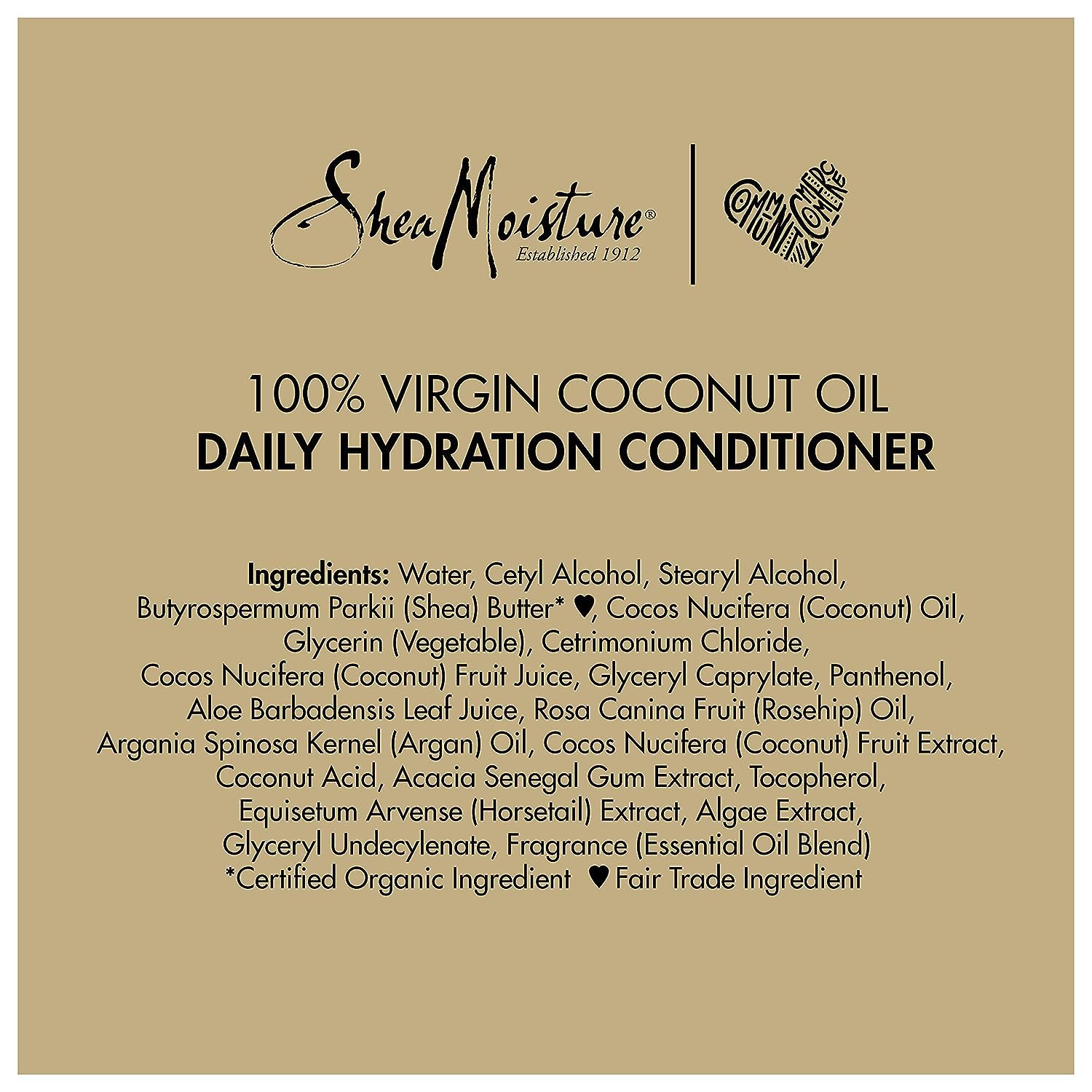 SheaMoisture Acondicionador hidratante diario para todo tipo de cabello, aceite de coco 100% virgen, sin sulfato, 19.5 oz.