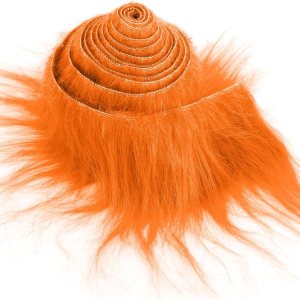 Tiras precortadas de tela de piel sintética de felpa lanuda de 2 x 60 pulgadas, piel naranja esponjosa y mullida para manualidades, para gnomos, Tiras precortadas de tela de piel sintética de felpa lanuda de 2 x 60 pulgadas, piel naranja esponjosa y mullida para manualidades, para gnomos,