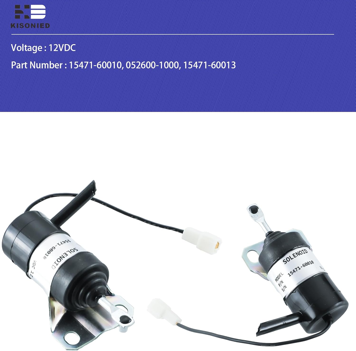 15471-60010 Solenoide de apagado de combustible 052600-1000 15471-60013 Reemplazo para Kubota R400B R410 R410B R420 R510 R510B R520 Solenoide de