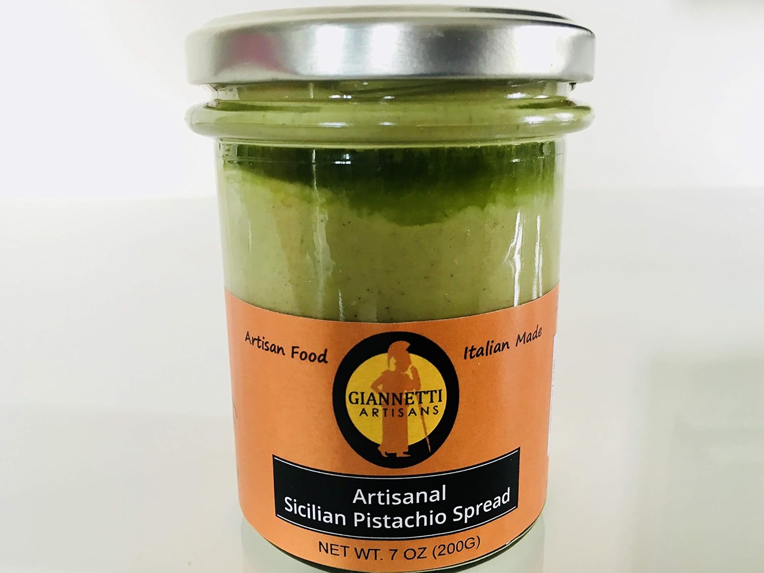Giannetti Artisans Pistacho siciliano para untar hecho artesanalmente sin aceite de palma y pistachos sicilianos, importado de Bronte, Sicilia, 7.05