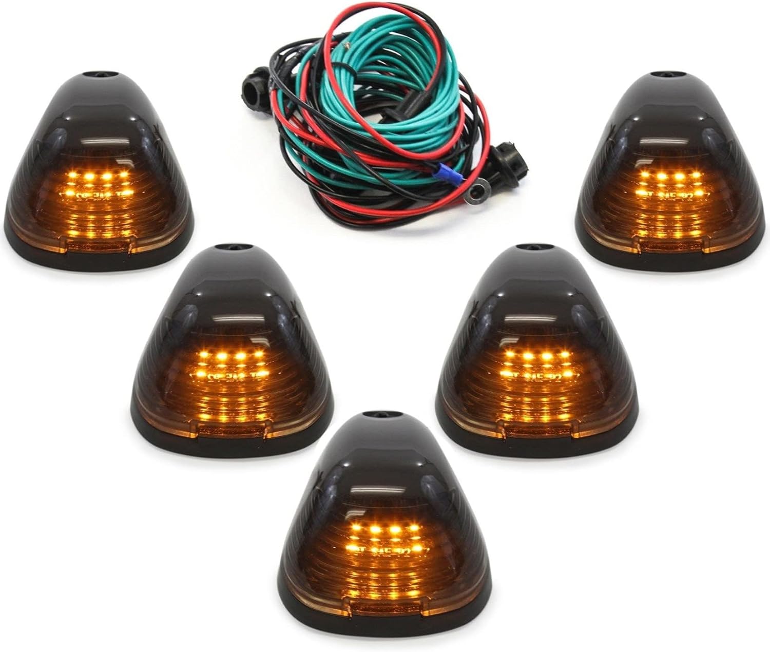 Hante Luces LED ámbar para techo de cabina con lente ahumada, luces de marcador de cabina, accesorios de repuesto de luz de distancia superior, 5
