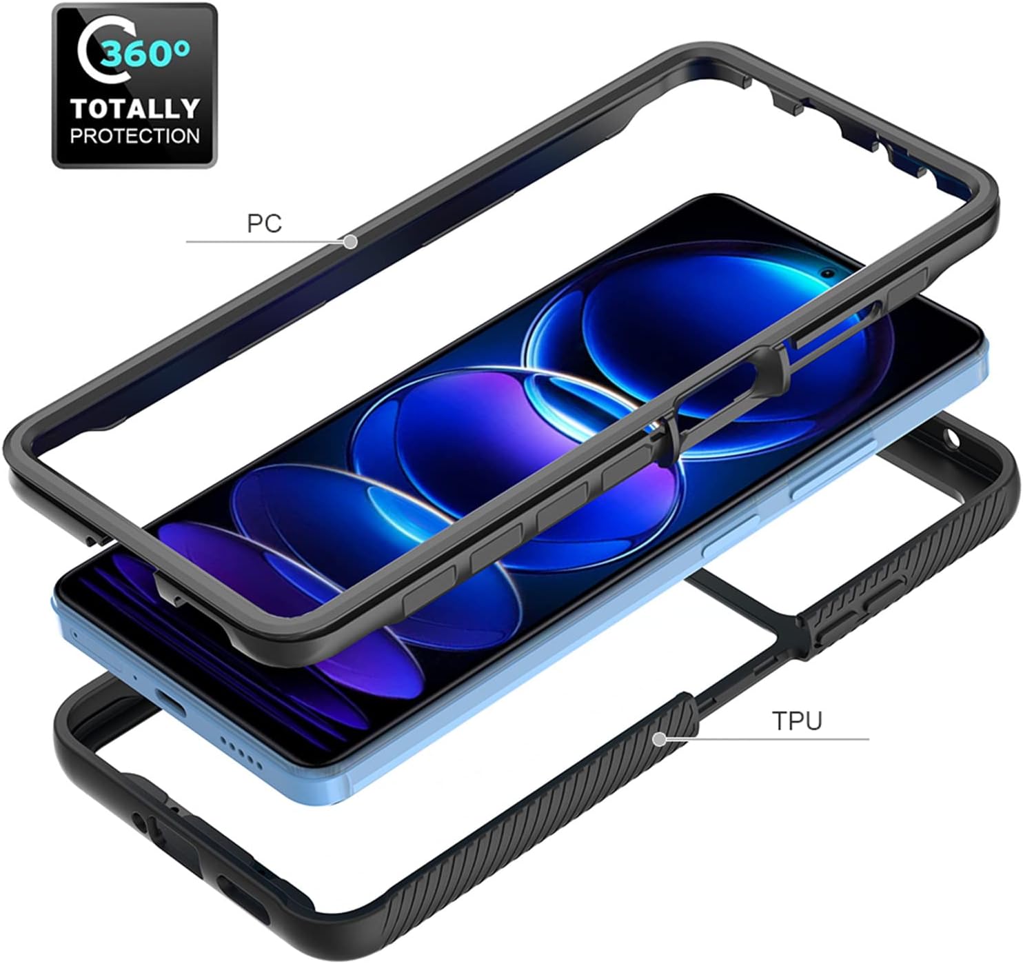 Funda para teléfono Xiaomi Poco X5 Pro 5G, Redmi Note 12 Pro 5G, protección de cuerpo completo 360, funda protectora transparente resistente a