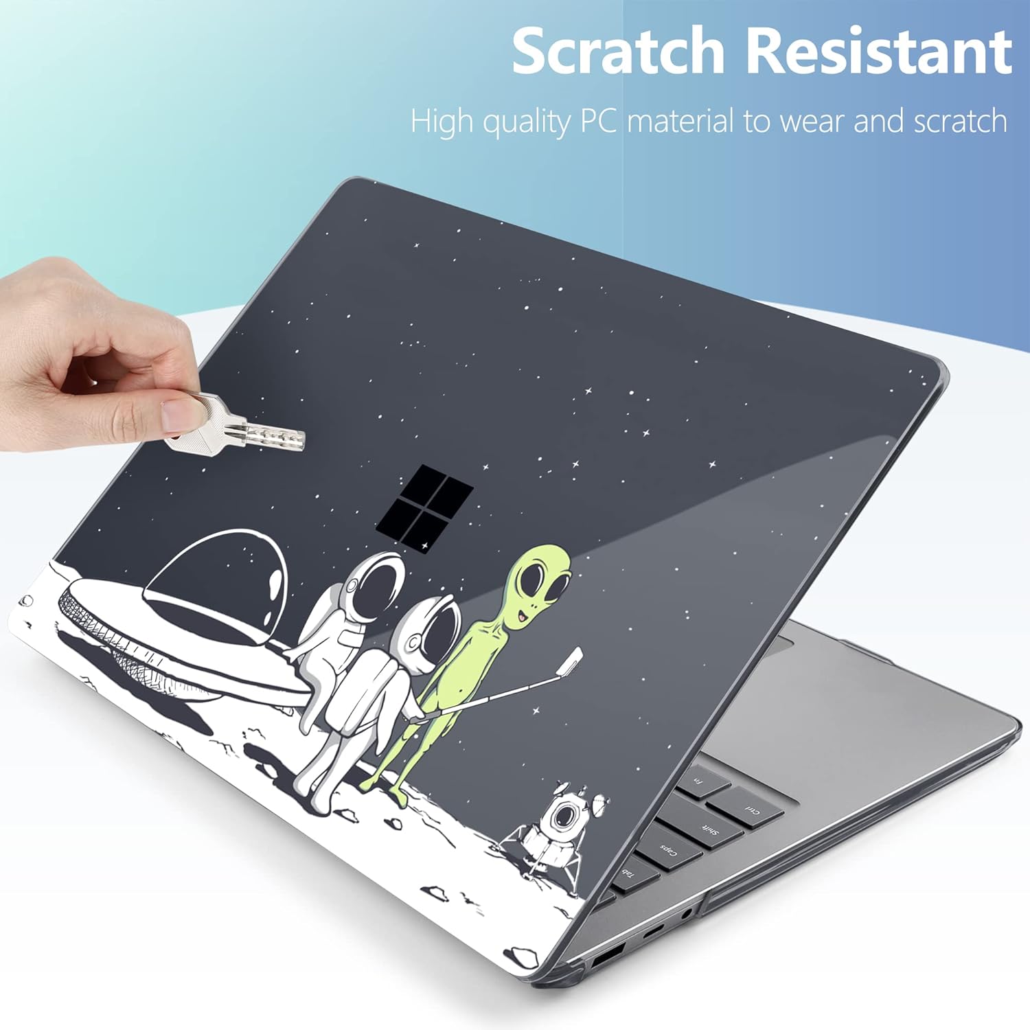 MEEgoodo Funda para portátil Microsoft Surface de 15 pulgadas con reposamanos de metal, funda transparente para 5 4 y 3 generación, carcasa rígida