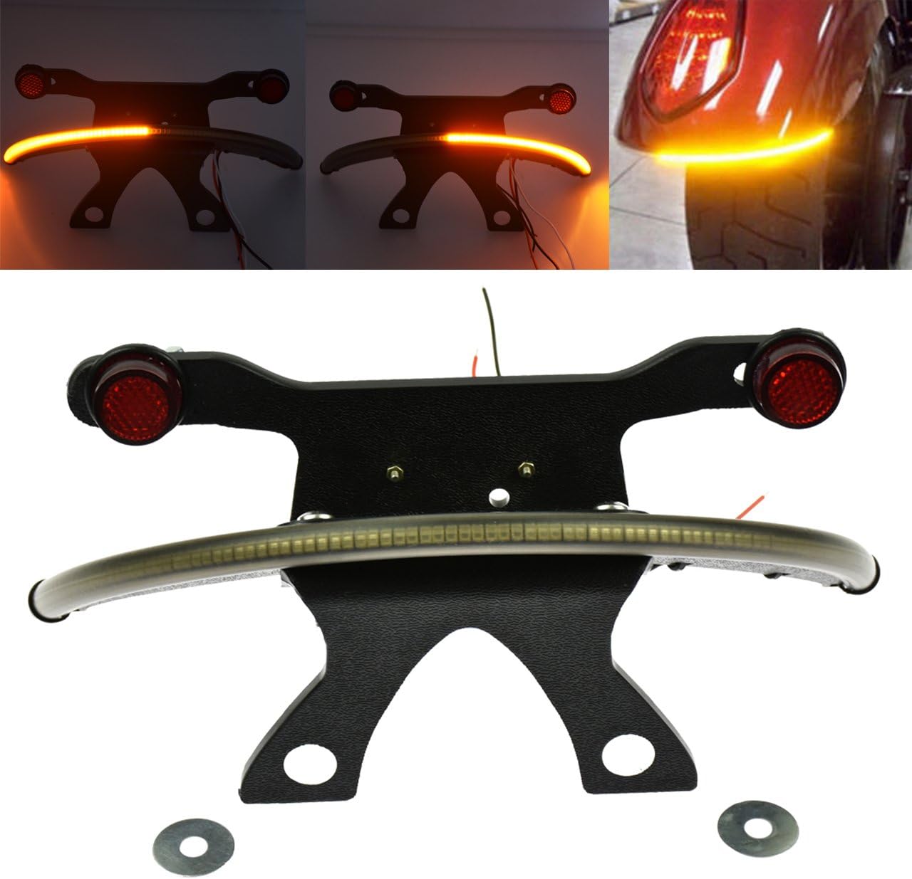 HDBUBALUS Soporte de luz trasera de lente ahumada ámbar LED Fender para Victory Vegas 2003-2017
