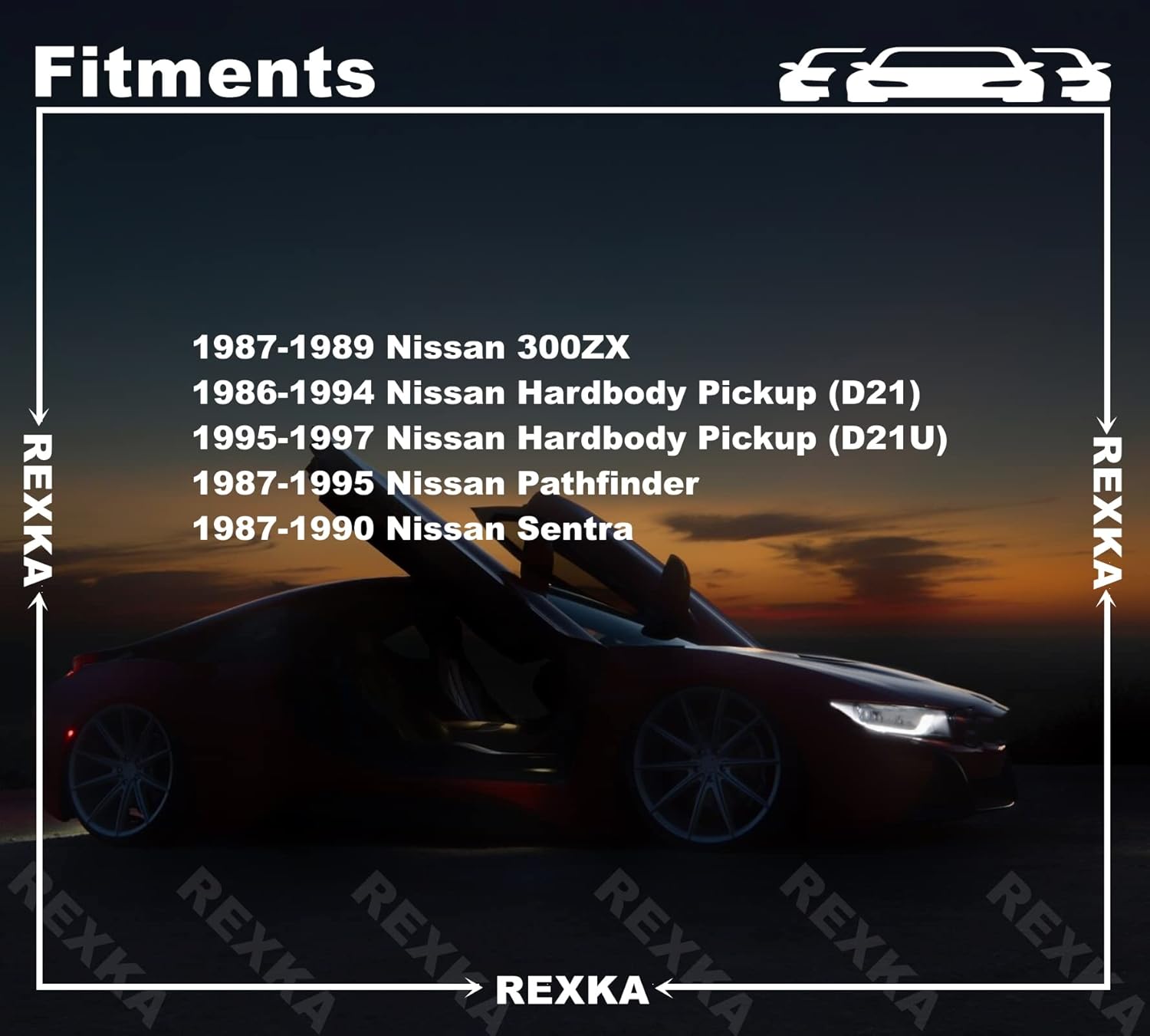 Rexka 30 clips de retención tipo empuje de rejilla de carenado para Nissan 66814-01G00 Pick-Ups 300ZX, recogida de cuerpo duro, Pathfinder, Sentra