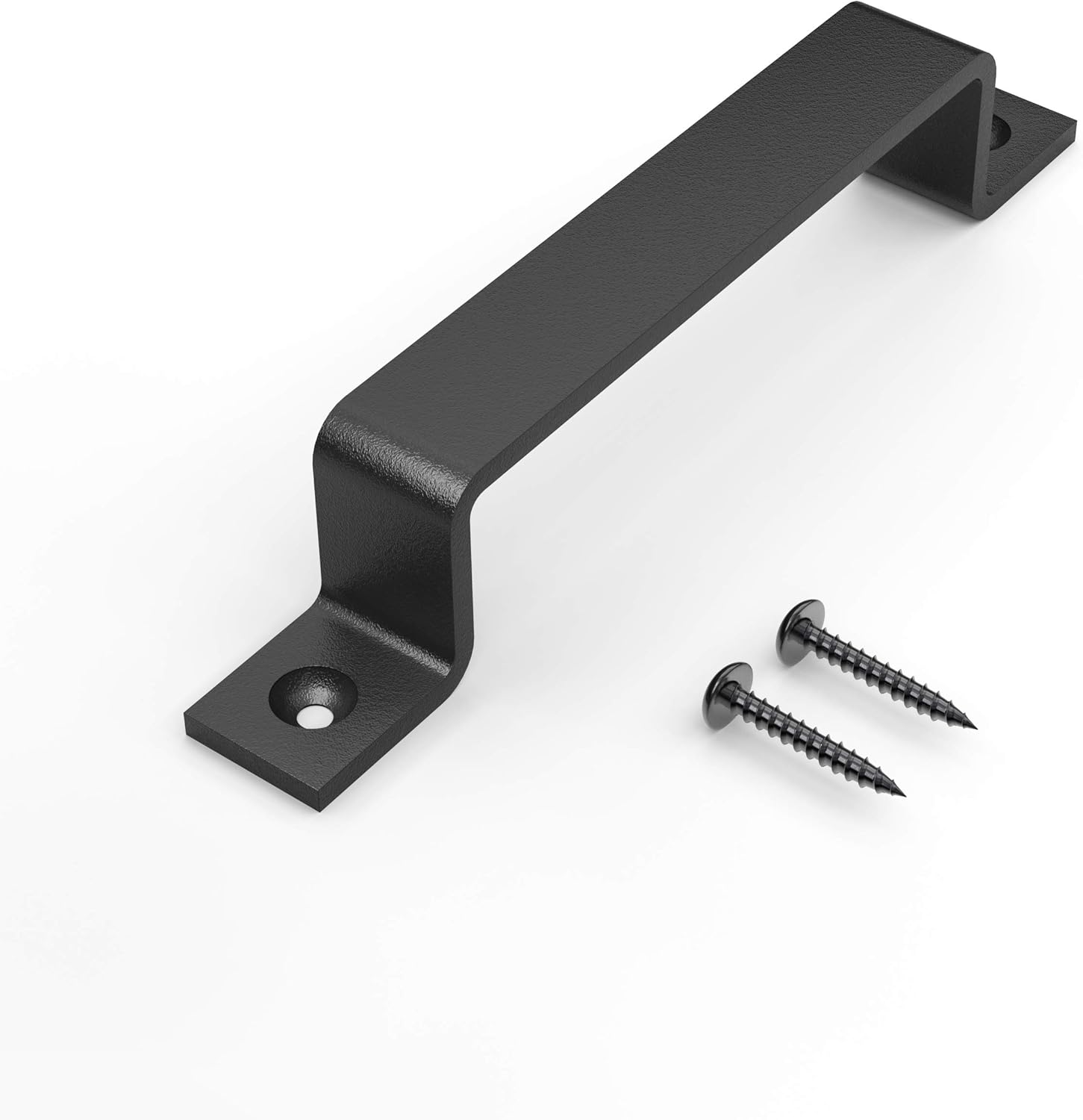 VivaLight Manija rústica de 8 pulgadas para puerta de granero, tirador de acero negro para puertas correderas, puertas, garajes, cobertizos, vallas,