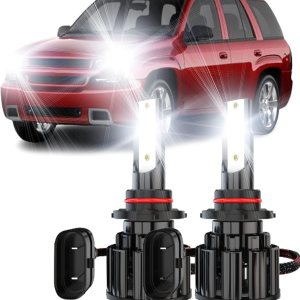 CHUSYYRAY Compatible con bombillas LED Chevy Trailblazer 2002-2009, 9005HB3 de haz alto y bajo, 6500 K + 500% brillo blanco súper brillante, IP67 CHUSYYRAY Compatible con bombillas LED Chevy Trailblazer 2002-2009, 9005HB3 de haz alto y bajo, 6500 K + 500% brillo blanco súper brillante, IP67