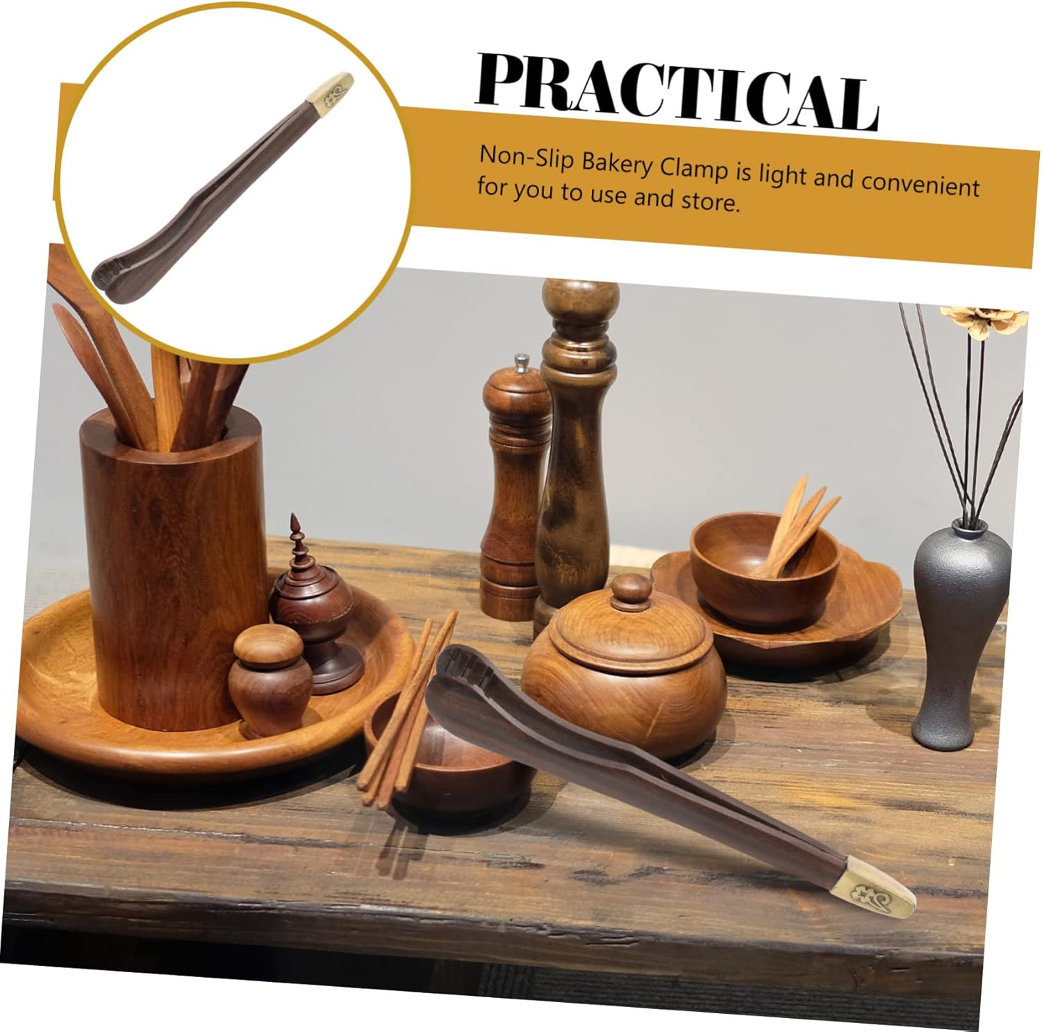 Pinzas para tazas de té chinas, pinzas de madera para alimentos, mini clips de cocina, pinzas de cocina reutilizables, pinzas para utensilios de