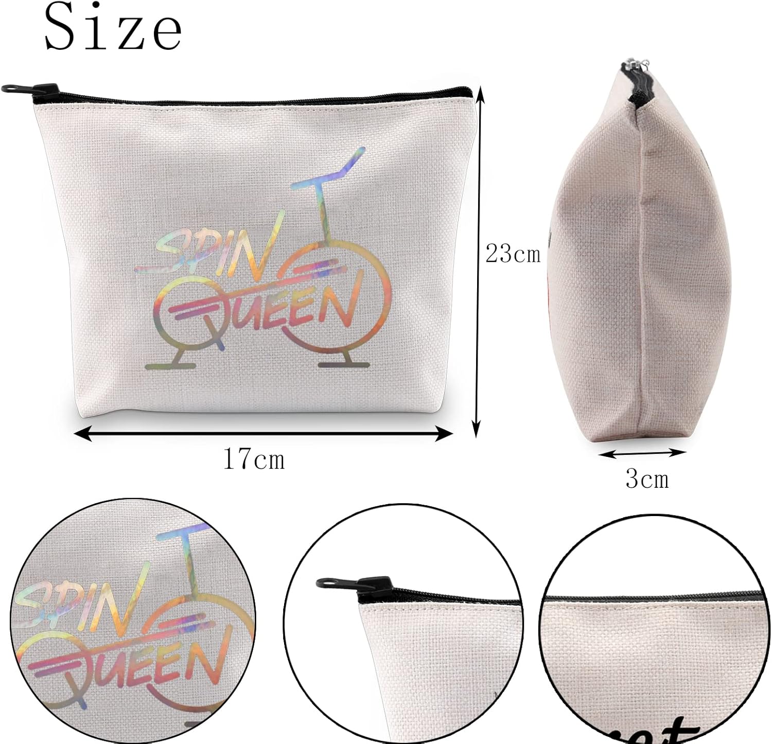 POFULL Bicicleta de ciclismo interior Spin Class regalo Spin Queen Cosméticos Bolsas de interior Ciclismo Spinning Bike Gimnasio Regalo
