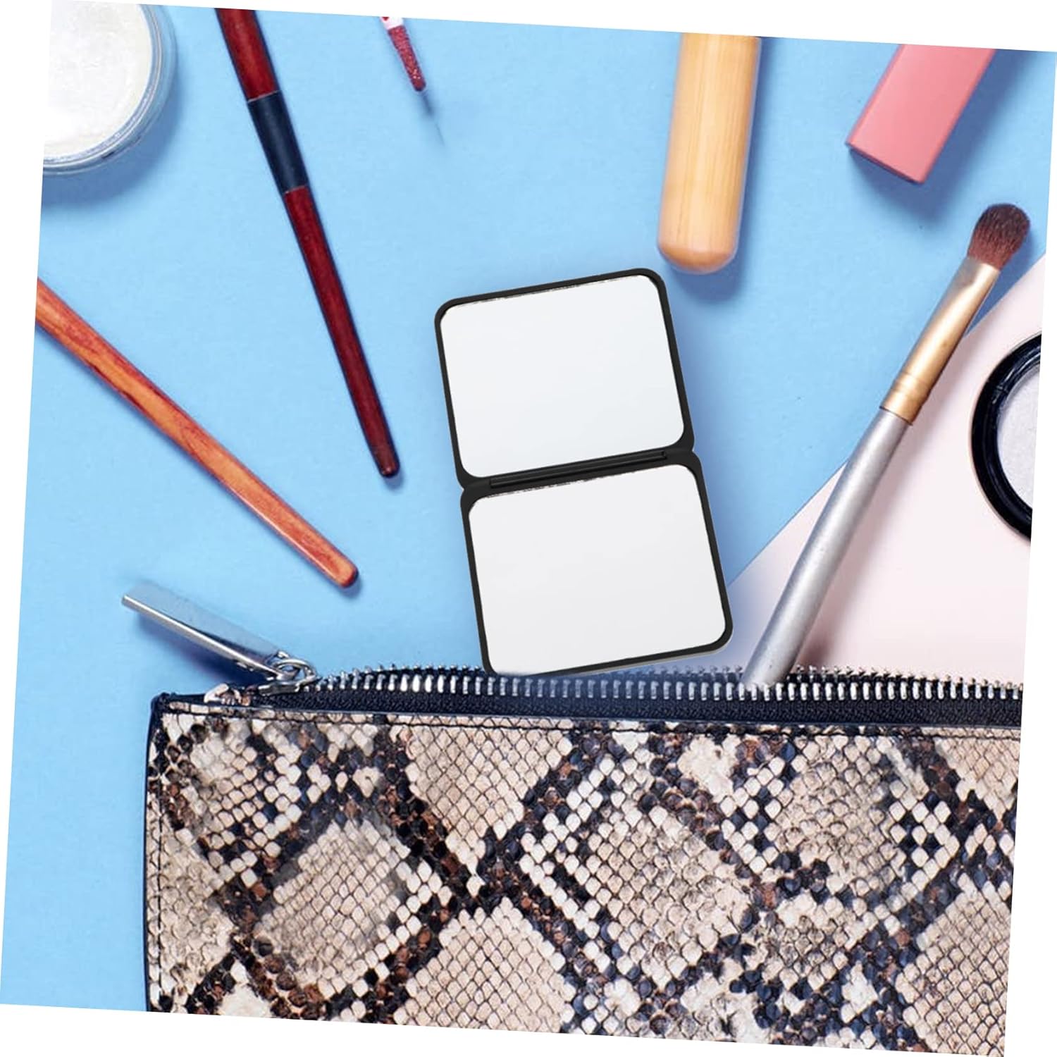 Espejo redondo de 4 piezas, espejo pequeño y compacto, espejo de aumento compacto para monederos, cuadrado, maquillaje, bolso de mamá, doble cara,