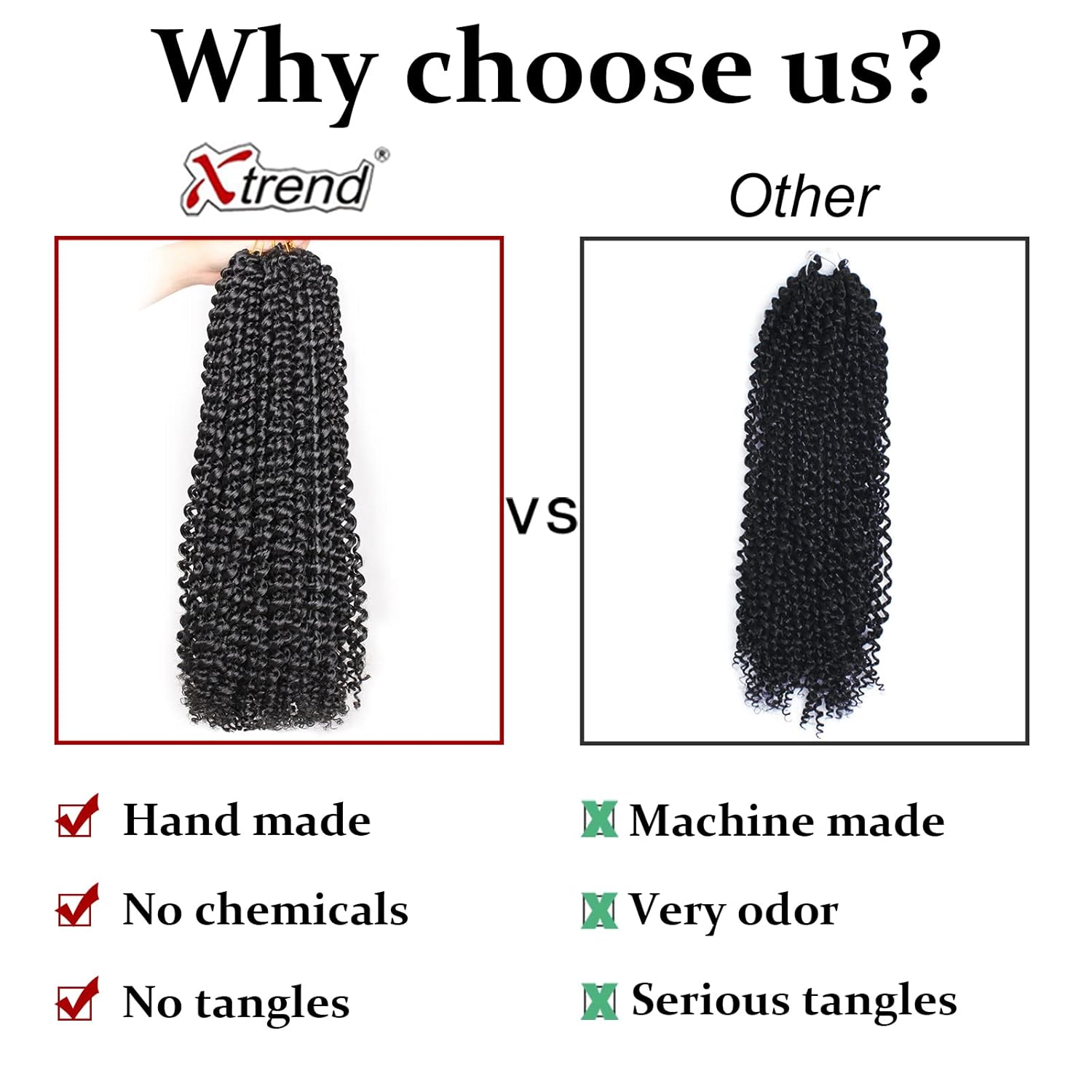 Xtrend 8 paquetes de extensiones de cabello Passion Twist de 18 pulgadas para Butterfly Locs de cabello ondulado de ganchillo para mujeres negras,