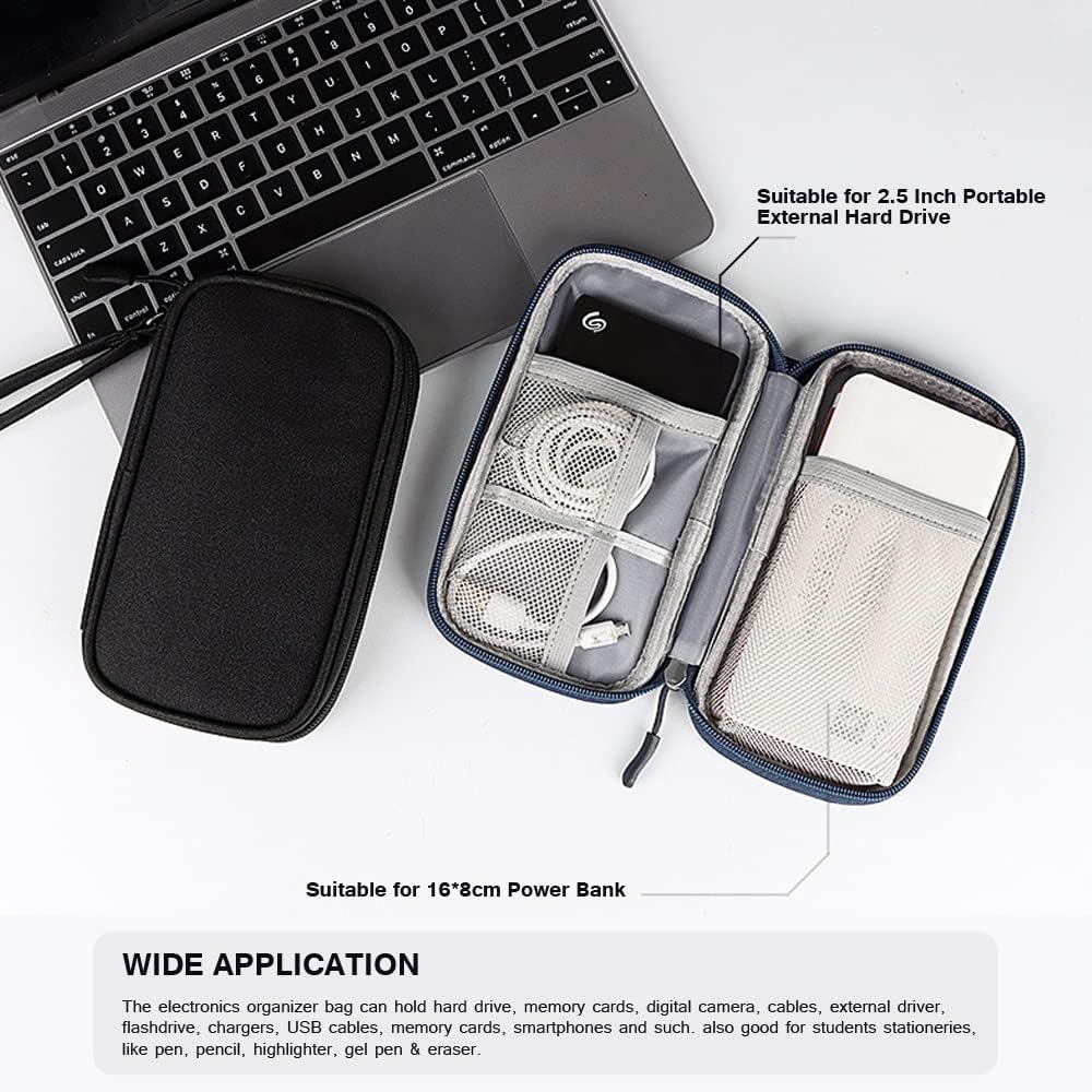 DUMEALAGR Organizador de electrónica, bolsa organizadora de cables, estuche organizador de viaje a prueba de golpes, funda de transporte para