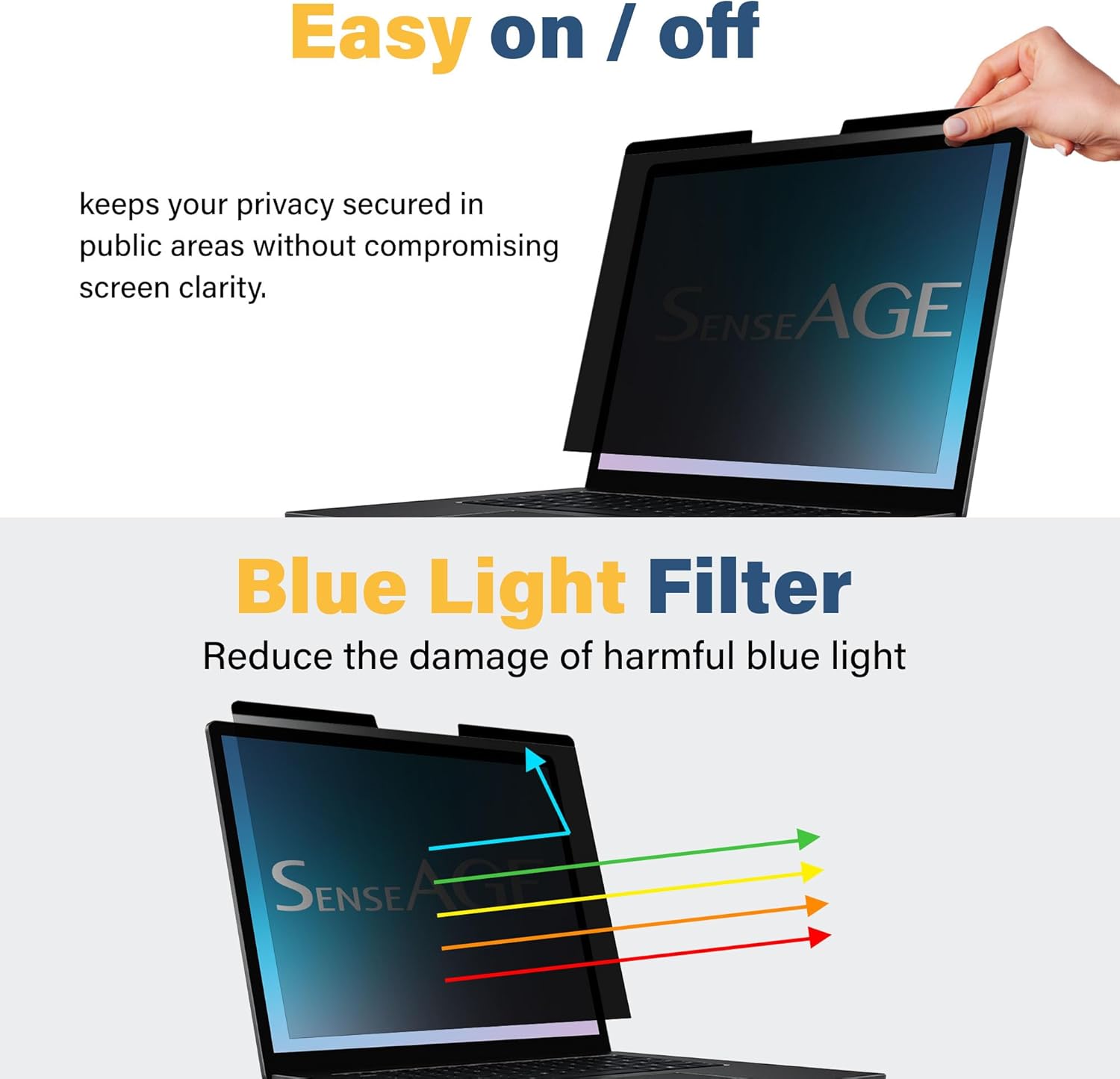 SenseAGE Microsoft Surface – Protector de pantalla magnético de privacidad para laptop de 13.5 pulgadas, filtro de privacidad fácil de poner y