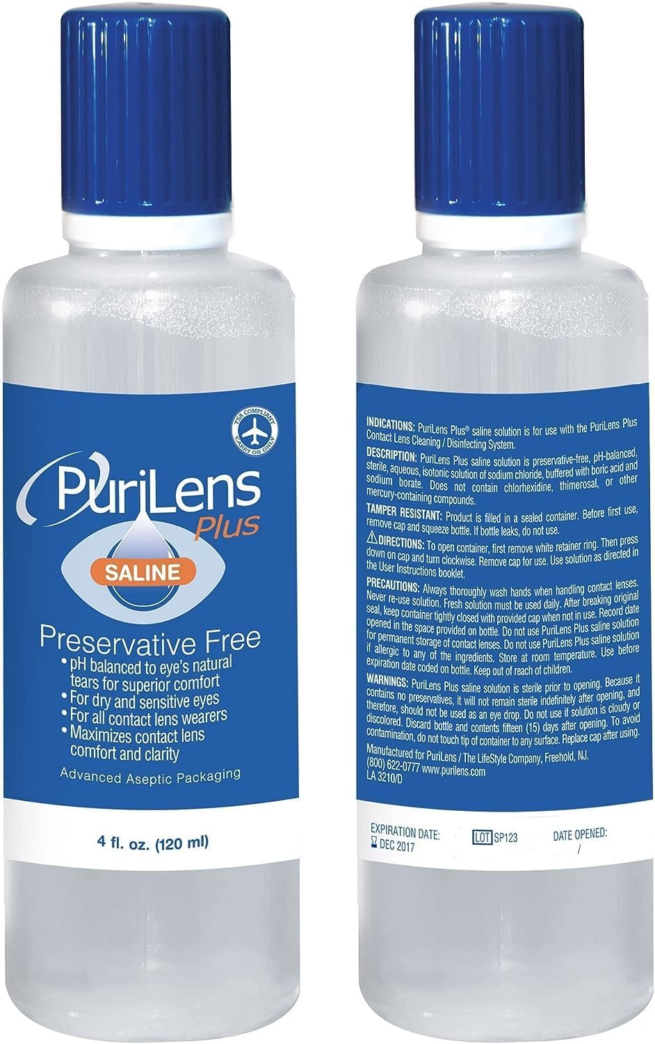 (4) Paquete de manipulador de lentes de contacto grande purilens Plus Saline + Scleral Cup (los colores varían)